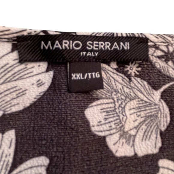 Mario Serrani Italy Black White Floral Swim Cover/Top/Kimono- Size XXL V-Neck - Picture 6 of 8